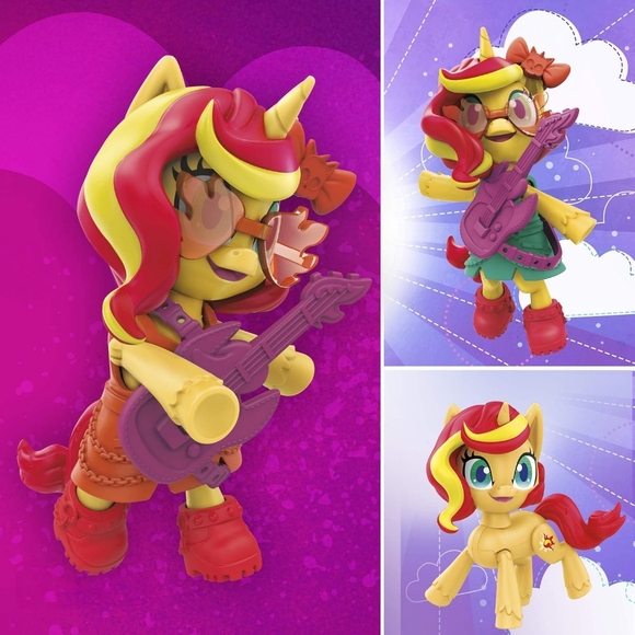 NEW My Little Pony Smashin’ Fashion Sunset Shimmer Set 3" Poseable Figure 9 Pcs - Picture 6 of 7